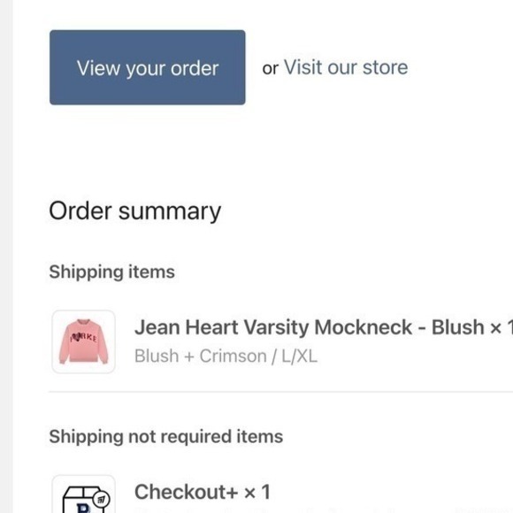 NWT Parke Valentines Day Collection Mockneck Sweatshirt Jean heart blush l / XL - Picture 4 of 7